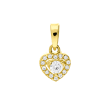 9 karaat hanger hart met zirkonia 7,5x13mm