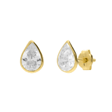 9 karaat oorknoppen met zirkonia 8mm