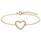 Zilveren goldplated armband met zirkonia