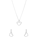 Zilveren ketting met hanger en oorbellen