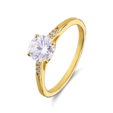 Zilveren goldplated ring met zirkonia