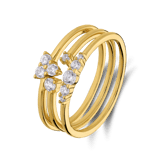 Zilveren goldplated ring met zirkonia
