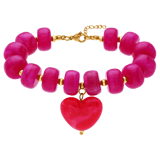 Stainless steel fantasiearmband hart voor dames