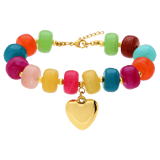 Stainless steel fantasiearmband hart voor dames