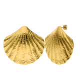 Stainless steel goldplated oorknoppen schelp voor dames