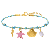 Edelstahl-Armband mit Muschel-Anhänger für Damen
