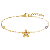 Stainless steel armband bloem met zirkonia voor dames