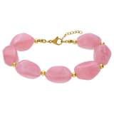 Stainless steel goldplated kralenarmband voor dames