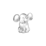 Versilberte Spardose sitzender Elefant