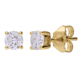 14 karaat gouden oorknoppen met lab grown diamant 0.60ct