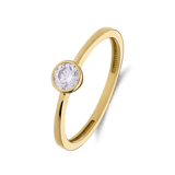 14 karaat gouden ring met zirkonia 4mm