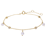 14 karaat gouden armband met zirkonia en zoetwaterparel