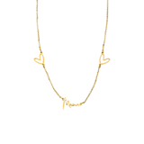 Stainless steel naamketting met hartjes voor dames