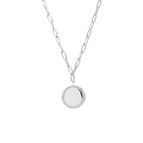 Edelstahlkette mit Anhänger, Gravurplättchen und Kristall für Damen