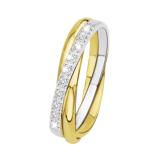 Zweifarbiger Ring 585 Gold mit Diamant