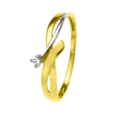 Zweifarbiger Ring, 585 Gold, mit Zirkonia