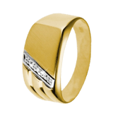 Siegelring in Gelbgold mit Diamant