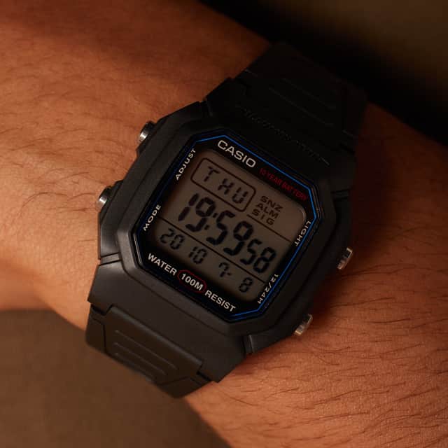 Casio Digitaal Heren Horloge Zwart W-800H-1AVEF