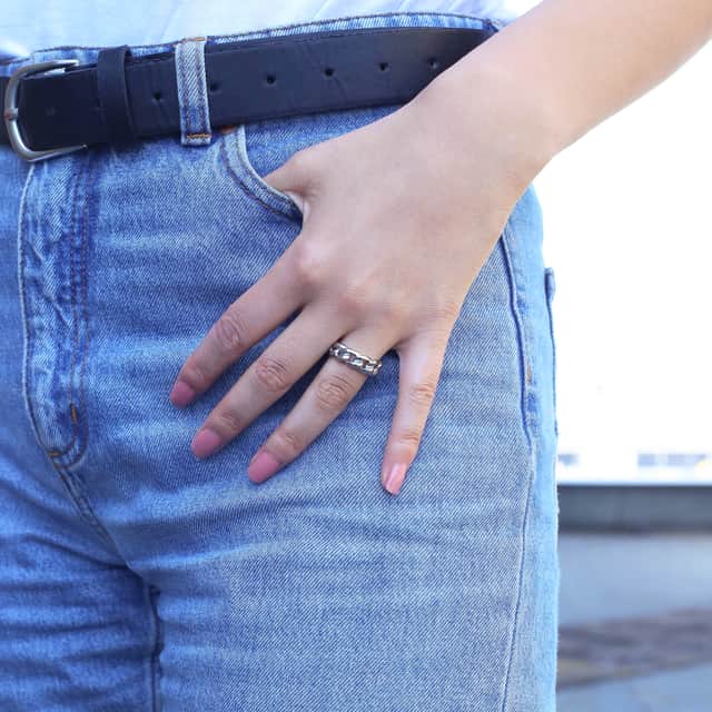 Gerecycleerd stainless steel liefdesring manilla dames en heren