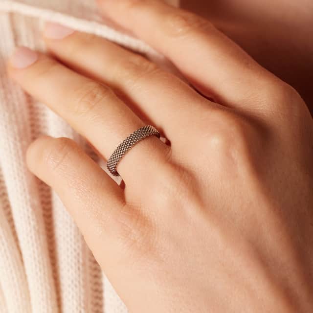 Gerecycleerd stainless steel ring mesh