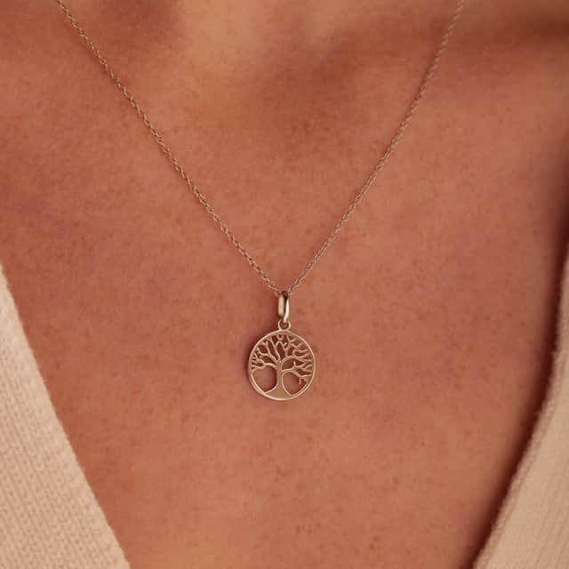 Zilveren hanger rhodiumplated levensboom