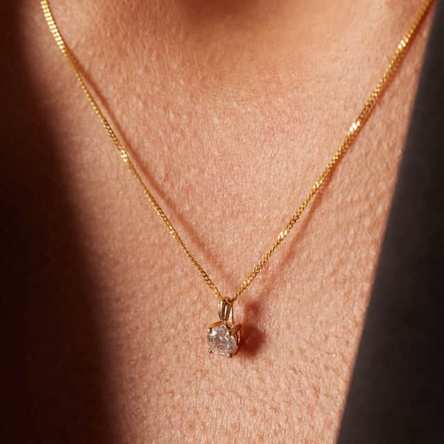 9 karaat ketting met hanger zirkonia 4mm voor dames