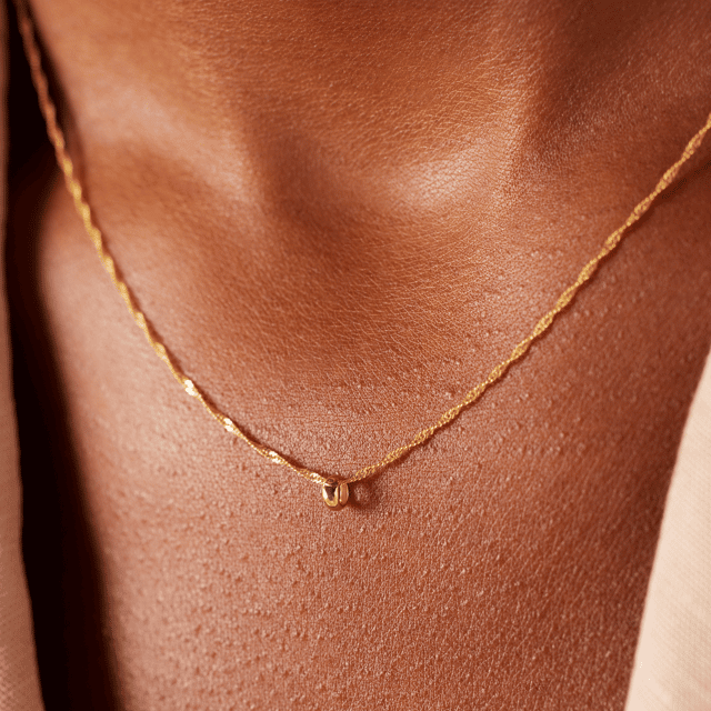 9 karaat ketting met lucky ring voor dames