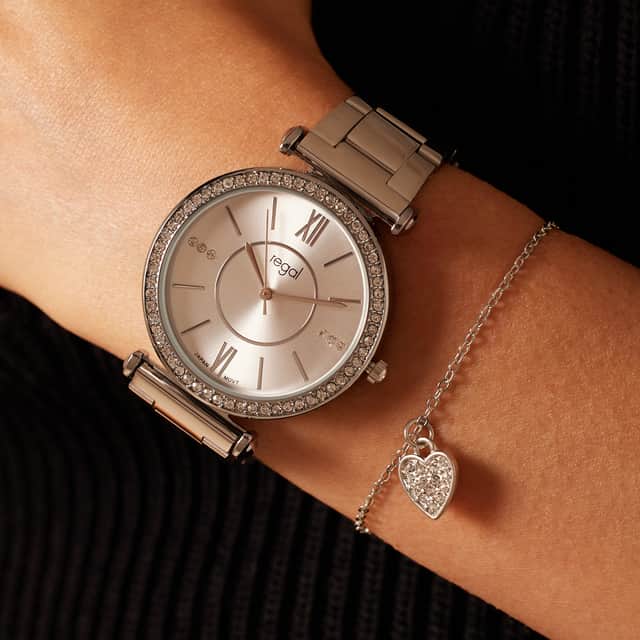 Regal Set Dames Horloge met armband Zilverkleurig RG3030-100