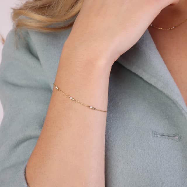 Zilveren goldplated armband zoetwaterparels
