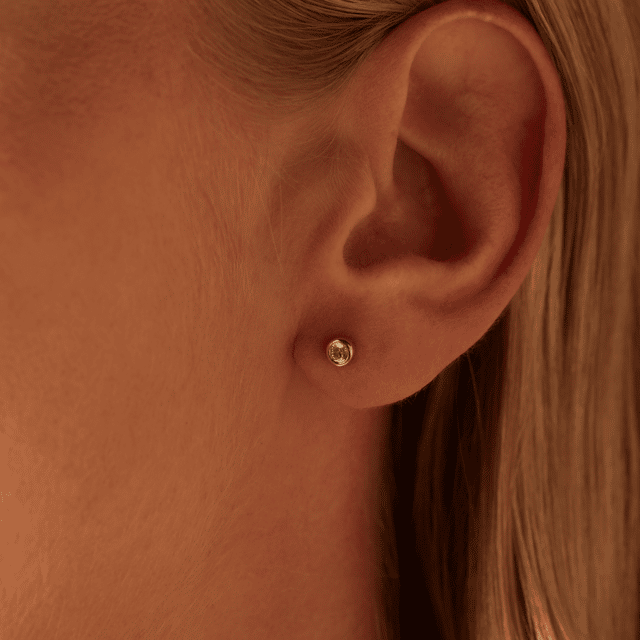 Zilveren goldplated oorknoppen met zirkonia 3mm voor dames