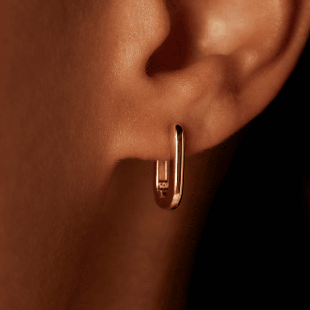 Zilveren ovalen oorringen goldplated voor dames