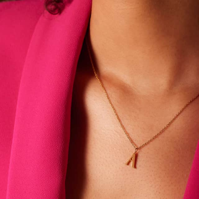Stainless steel goldplated ketting letter A