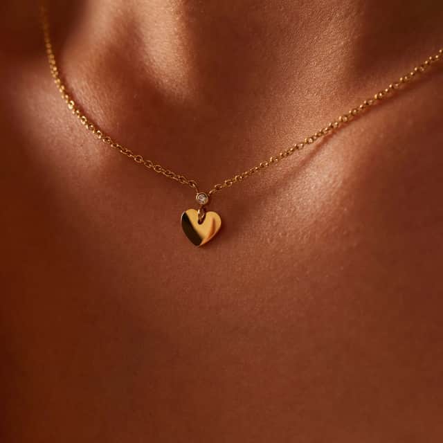 Myla stainless steel goldplated ketting met hart voor dames