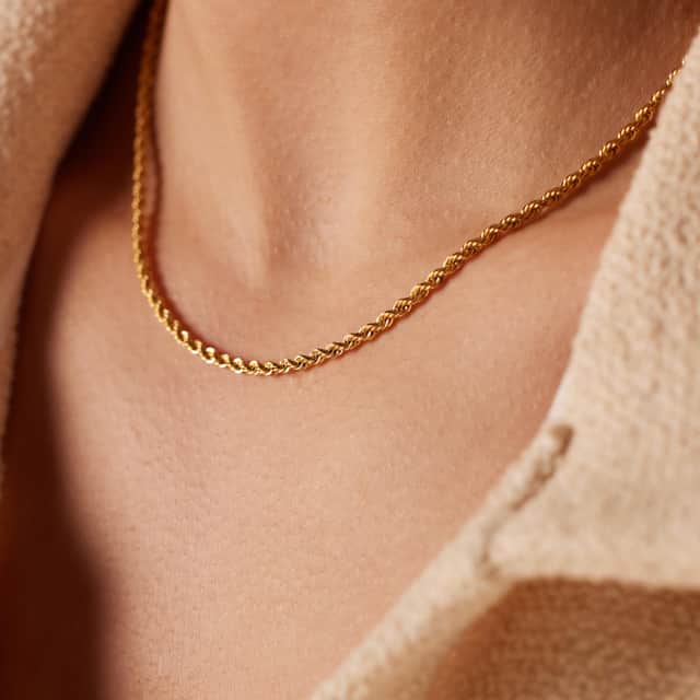 Stainless steel goldplated schakelketting 2,5mm voor dames