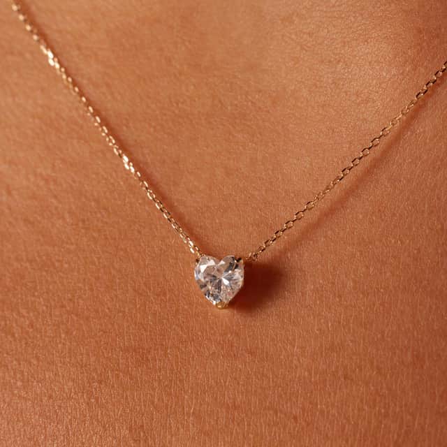 14 karaat gouden ketting met zirkonia hart voor dames