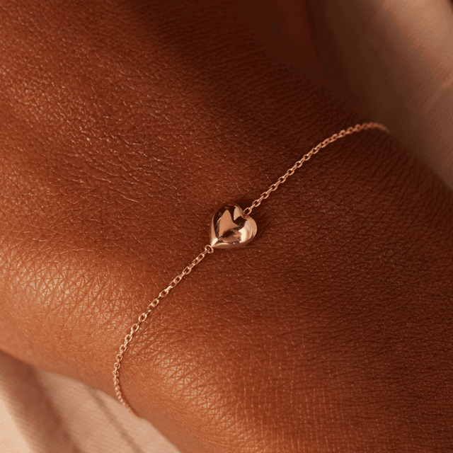 14 karaat geelgouden armband hart