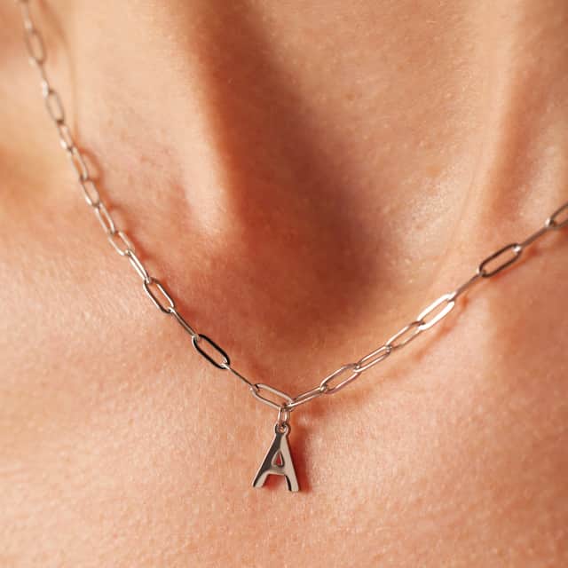 Stainless steel ketting closed forever met letter A