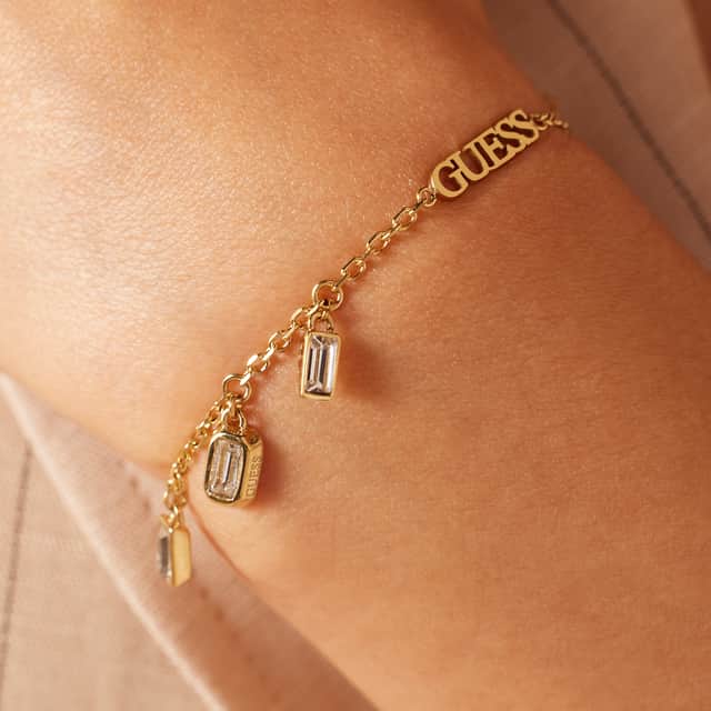 Guess stainless steel goldplated armband HASHTAG GUESS