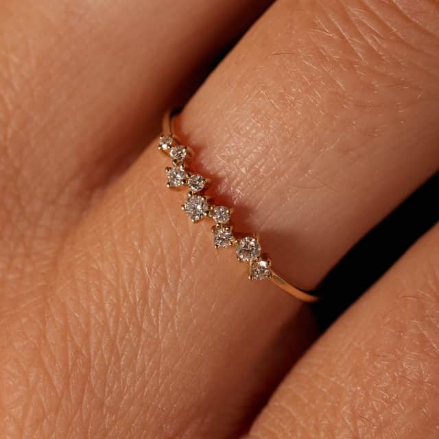 14 Karaat gouden ring diamant 0,15