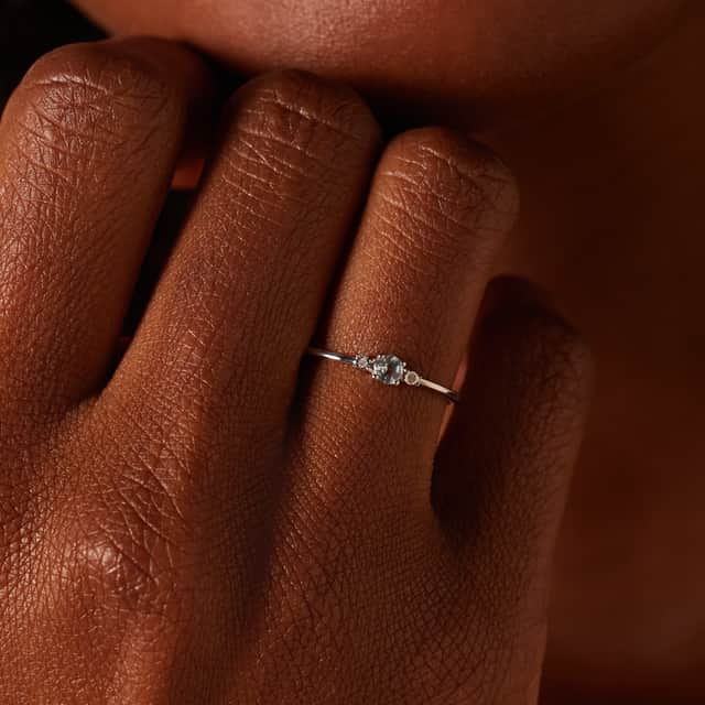 14 Karaat witgouden ring diamant 0,175ct