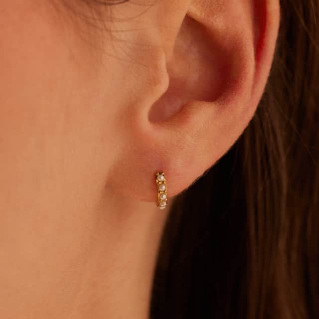 Stalen goldplated earcuff parel