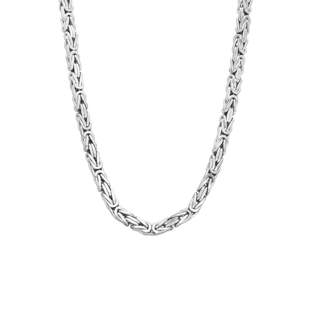 Gerecycleerd zilveren herenketting met koningsschakel.