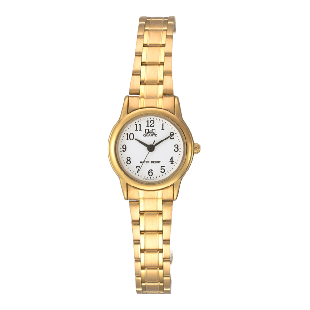 Q & Q Dames Horloge Goudkleurig Q589J004Y