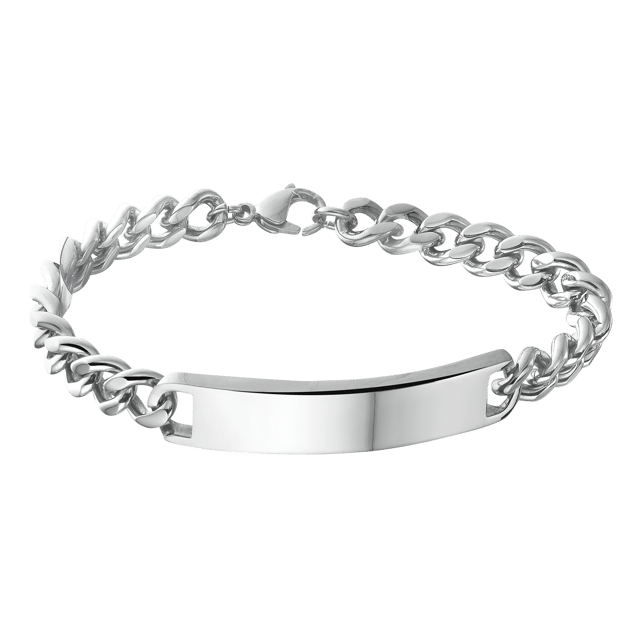 Gerecycleerd stainless steel herenplaatarmband