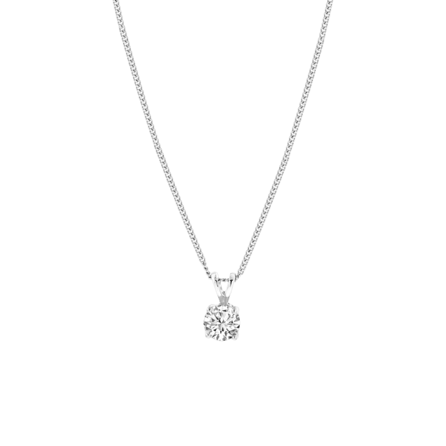 Zilveren ketting & hanger met zirkonia voor dames