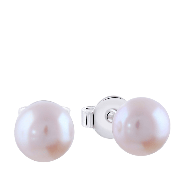 Zilveren oorbel zoetwaterparel 6mm voor dames