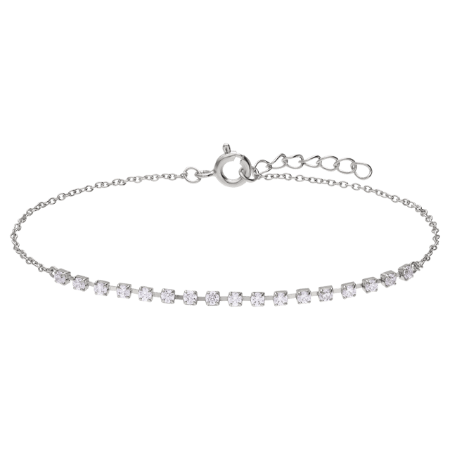 Zilveren tennisarmband met zirkonia