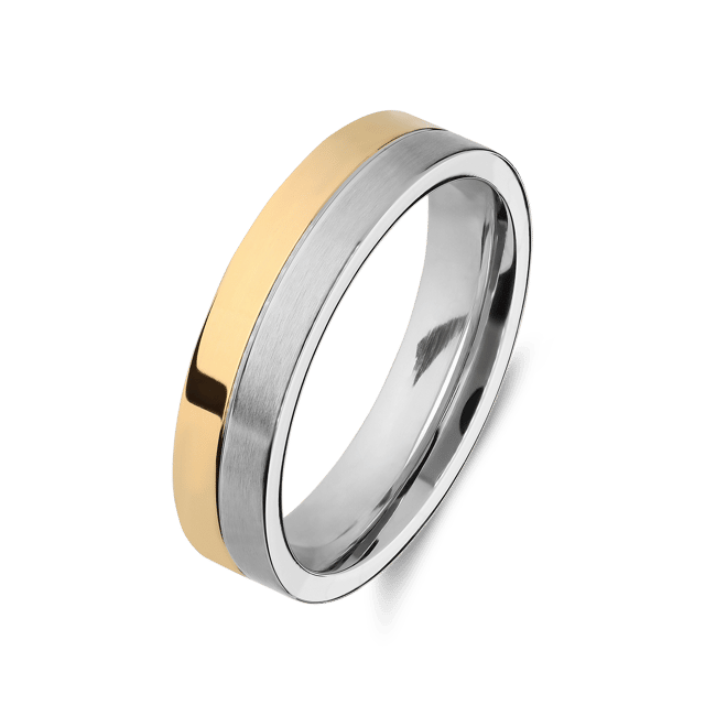 Gerecycleerd stainless steel liefdesring parijs heren