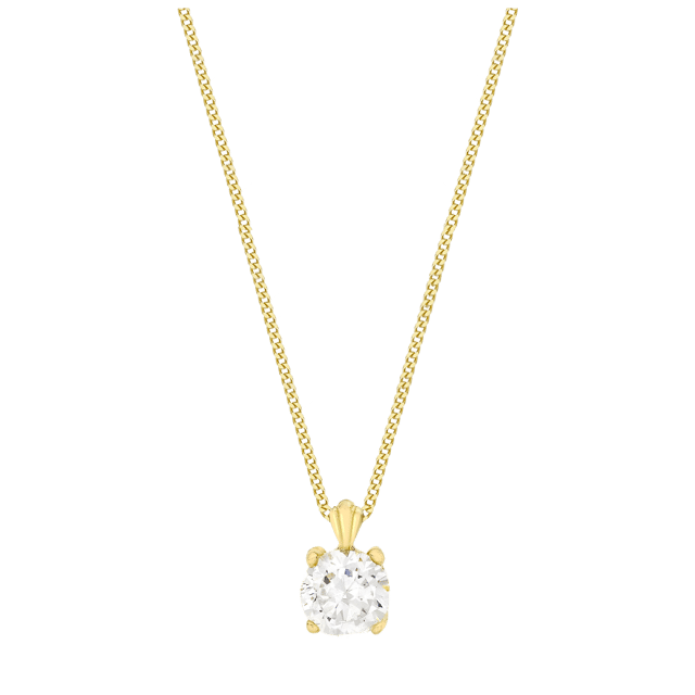 9 karaat ketting met hanger zirkonia 5,5mm voor dames