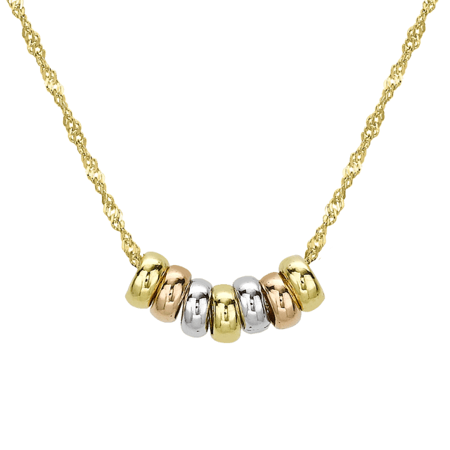 9 karaat ketting met 7 lucky rings voor dames